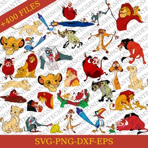 Lion King SVG Bundle | Simba PNG DXF Eps Cut Files for Cricut & Silhouette | Disney Jungle Safari Shirt Design | Mufasa Nala Rafiki Clipart