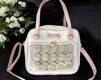 Bolsa Ita Tote, bolsillo frontal transparente, bolsa para artículos de anime