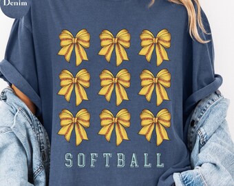 Softball Season Shirt, Sports Tshirt, Softball Tee, Game Day Tees, Softball Gift Shirt, Sports Mom, Softball Bow Tee, Coquette Softball Tee