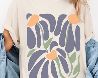 Boho Flowers T-Shirt | Floral Tshirt | Wildflower Tshirt | Botanical Tee | Flower Lover | Boho Daisy Flower Tee Shirt | Retro Flower Shirt