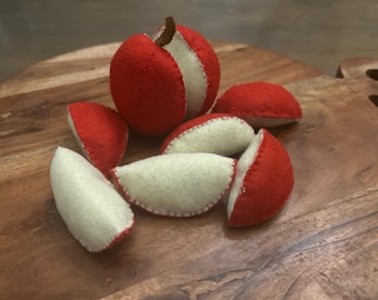 Vilten appel pdf-patroon | Naaipatroon fruit spelen eten | Sjabloon voor zelfgemaakt vilten eten | Doen alsof je speelt in de keuken