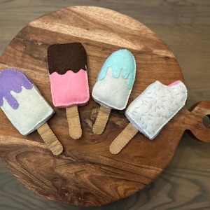 Felt Food PDF Pattern, Play Kitchen,  Felt Popsicle, Felt Ice Cream Montessori Play Food, PDF Food Patterns,  Easy DIY, Felt Food