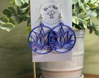 Pendientes con estampado 3D de flor de loto