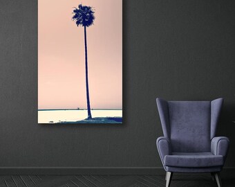 California Dreaming - Venice Beach Palm Tree Wall Art, Modern Coastal Décor, Pastel Beach Art, Large Acrylic Print