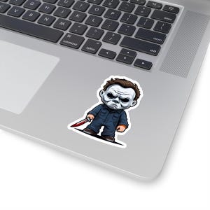 Cute Michael Myers Sticker, Horror Movie Decal, Halloween Sticker, Cute Horror Sticker, Laptop Decal, Spooky Stickers, Munchkin Myers