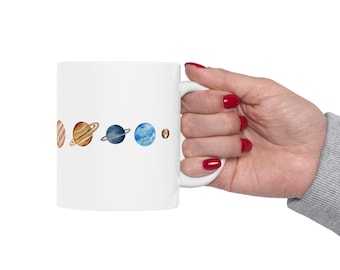 Tazza in ceramica con pianeta e sistema solare, regalo per gli amanti dello spazio