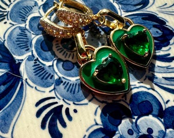 Emerald Heart Earrings