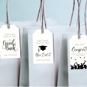 Abitur Geschenkanhänger | Grad Blumenkarte | Grab Bag Anhänger | Druckbare Canva Vorlage | Personalisierte Partydekor | Bearbeitbare Canva Download