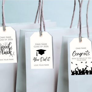 Redigerbara presentetiketter för examen | Utskrivbar Canva-mall (digital nedladdning)
