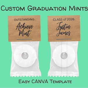 Custom Graduation Mint Labels: DIY Party Favors (Canva Template)