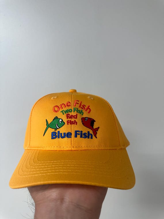 One Fish Two Fish Red Fish Blue Fish Yellow Embroidered Youth Cap