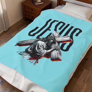 Jesus  Velveteen Plush Blanket