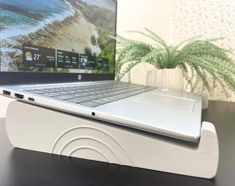 Laptop stand, laptop holder, MacBook stand, Vertical  3D Printed Laptop Stand: Minimalist MacBook Pro Dock Ergonomic Riser, Desk Organizer