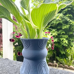 Indoor Planter Pot, 3D Printed Planter, Modern Home Decor Planter with Saucer Drip Tray, 4 5 6 inch Planter with Drainage, Navy Blue Planter