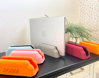 Vertical Laptop stand, laptop holder, MacBook vertical stand, MacBook dock, desk setup, 3D Printed Laptop Stand: Minimalist MacBook Pro Dock