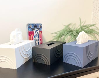 Einzigartiger Bezug für Taschentuchbox, modernes Wohndekor, rechteckiger Taschentuchspender, 3D-Druck, Tücherhalter, minimalistische Taschentuchbox, Badezimmerdekoration