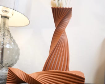 Brown Modern Vase - Minimalist Home Decor Centerpiece -Large Vase, Dry Vase, Perfect Gifts for Home, Centerpiece Design, Striking Decor