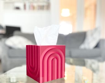 Square Tissue Box Cover, Minimalist Modern Decor, Rectangle Tissue Box Cover - Tissue Holder - Modern Bathroom Home Decor - Valentine Gifts