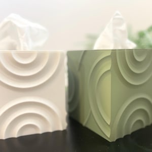 Square Tissue Box Cover  - Kleenex Box Cover 3D Printed - Tissue Holder -Modern Home Decor - Bathroom Decor - Housewarming Gift -Tissue Box
