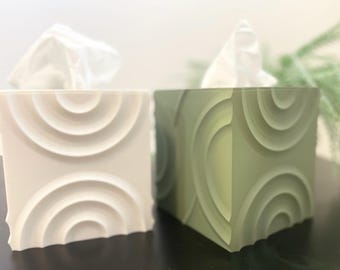 Square Tissue Box Cover  - Kleenex Box Cover 3D Printed - Tissue Holder -Modern Home Decor - Bathroom Decor - Housewarming Gift -Tissue Box