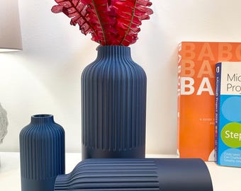 Navy Blue Modern Vase - Minimalist Home Decor Centerpiece -Large Vase, Dry Vase, Perfect Gifts for Home, Centerpiece Design, Christmas Gift