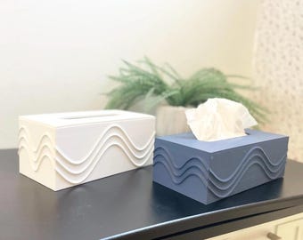 Nowoczesny pokrowiec na pudełko na chusteczki, nowoczesny wystrój domu, prostokątny dozownik chusteczek, druk 3D - uchwyt na chusteczki - minimalistyczne pudełko na chusteczki - wystrój łazienki