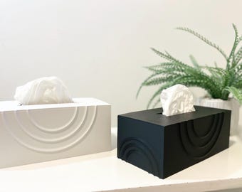 Unikatowy pokrowiec na pudełko na chusteczki, nowoczesny wystrój domu, prostokątny dozownik chusteczek, pudełko na chusteczki - uchwyt na chusteczki - minimalistyczne pudełko na chusteczki - wystrój łazienki