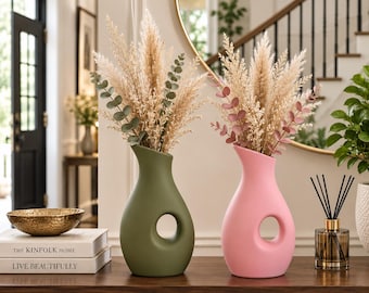 Navy Blue 3D Printed Vase: Modern Minimalist Home Decor
