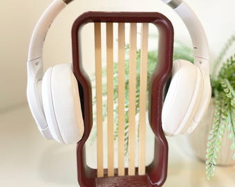 Minimalist Headphone Stand • Modern Headset Holder for Desk with Clean Aesthetics • Handmade Eco Friendly Home Office Organizer
