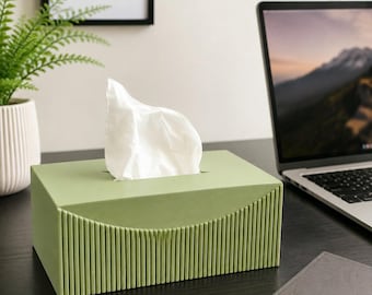 Unique Tissue Box Cover, Modern Home Decor, Rectangular Tissue Dispenser, 3D Printed - Tissue Holder -Minimalist Tissue Box - Bathroom Decor