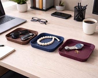 Personalized Valet Tray| Minimalist Desk & Entryway Organizer| Custom Catchall for Keys| Watch-Jewelry| 3D Printed Gift and Wallet Holders