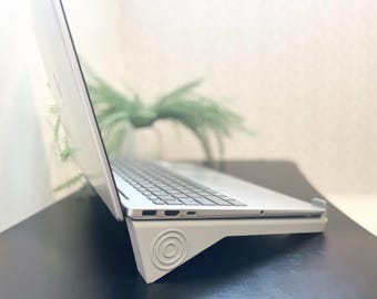 Laptop stand, laptop holder, MacBook stand, Vertical  3D Printed Laptop Stand: Minimalist MacBook Pro Dock Ergonomic Riser, Desk Organizer