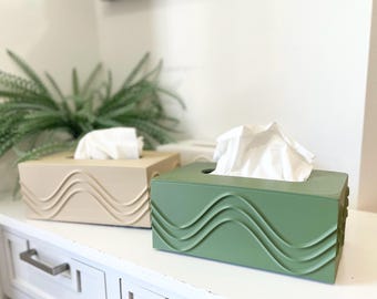Unikatowy pokrowiec na pudełko na chusteczki, nowoczesny wystrój domu, prostokątny dozownik chusteczek, drukowany w 3D – uchwyt na chusteczki – minimalistyczne pudełko na chusteczki – wystrój łazienki