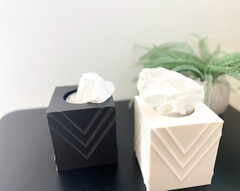 Modern Tissue Box Cover, Minimalist Modern Decor, Rectangle Tissue Box Cover - Tissue Holder - Square Bathroom Home Decor - Tissue Box Cover