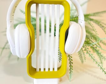 Minimalist Headphone Stand • Modern Headset Holder for Desk with Clean Aesthetics • Handmade Eco Friendly Home Office Organizer