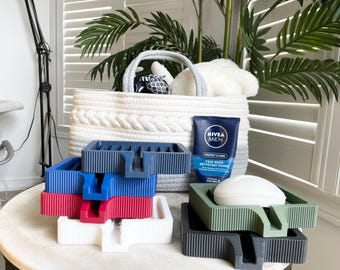 Porte-savon avec système de drainage, porte-savon, porte-savon de salle de bain minimaliste, porte-barre auto-drainant moderne, accessoire de salle de bain