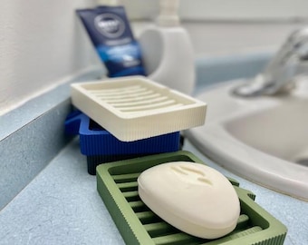 Soap Dish with Drainage ,3D Printed Digital Download Model, Soap Holder, Minimalist Bathroom Soap Tray, Modern Soap STL File for 3D Printing