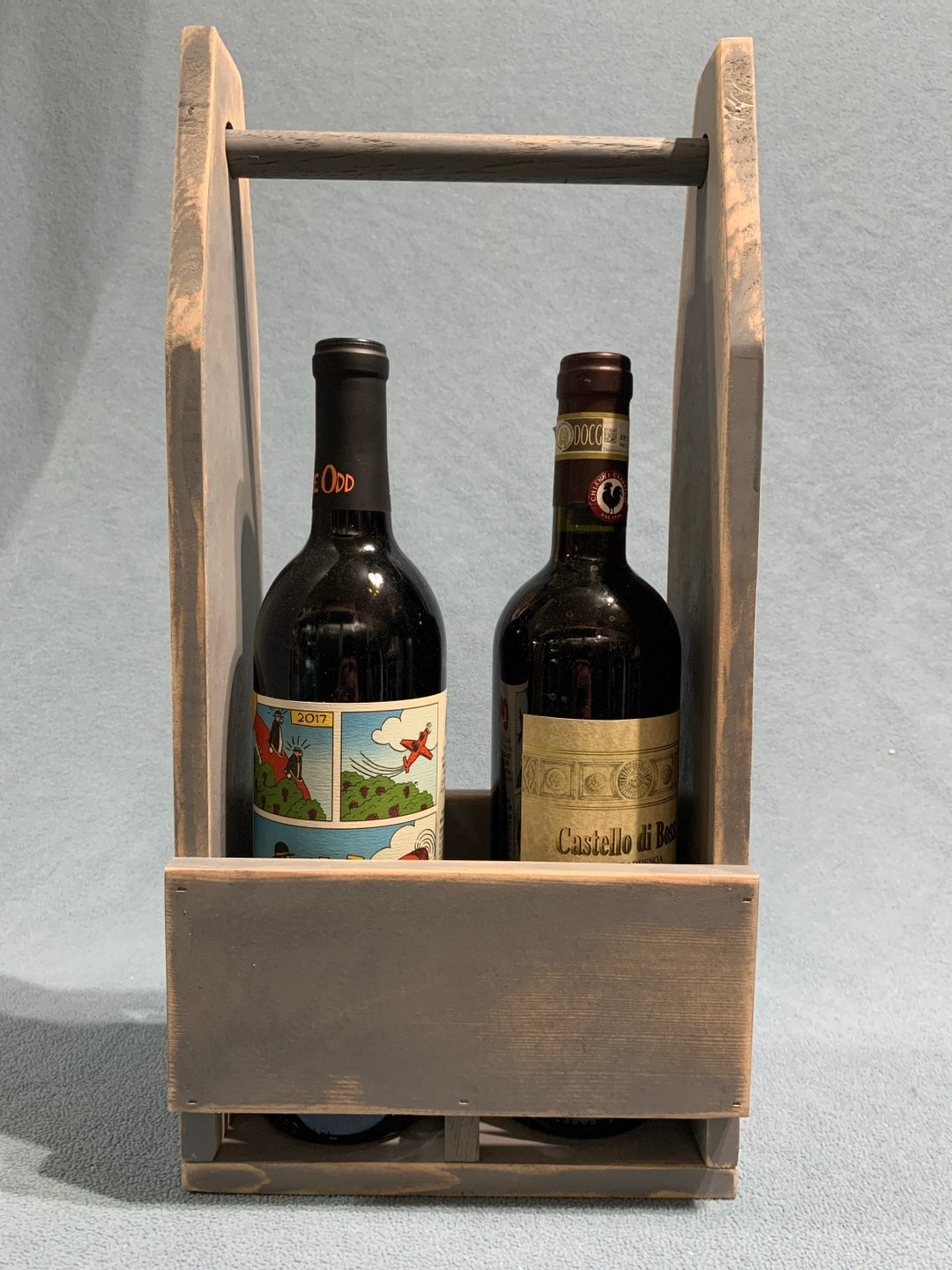 Grey 2 Bottle Wine Carrier - Etsy