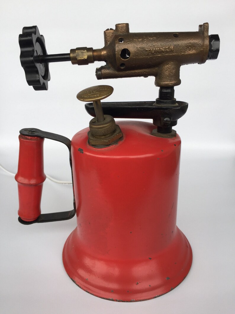 Red Blow Torch Lamp Etsy