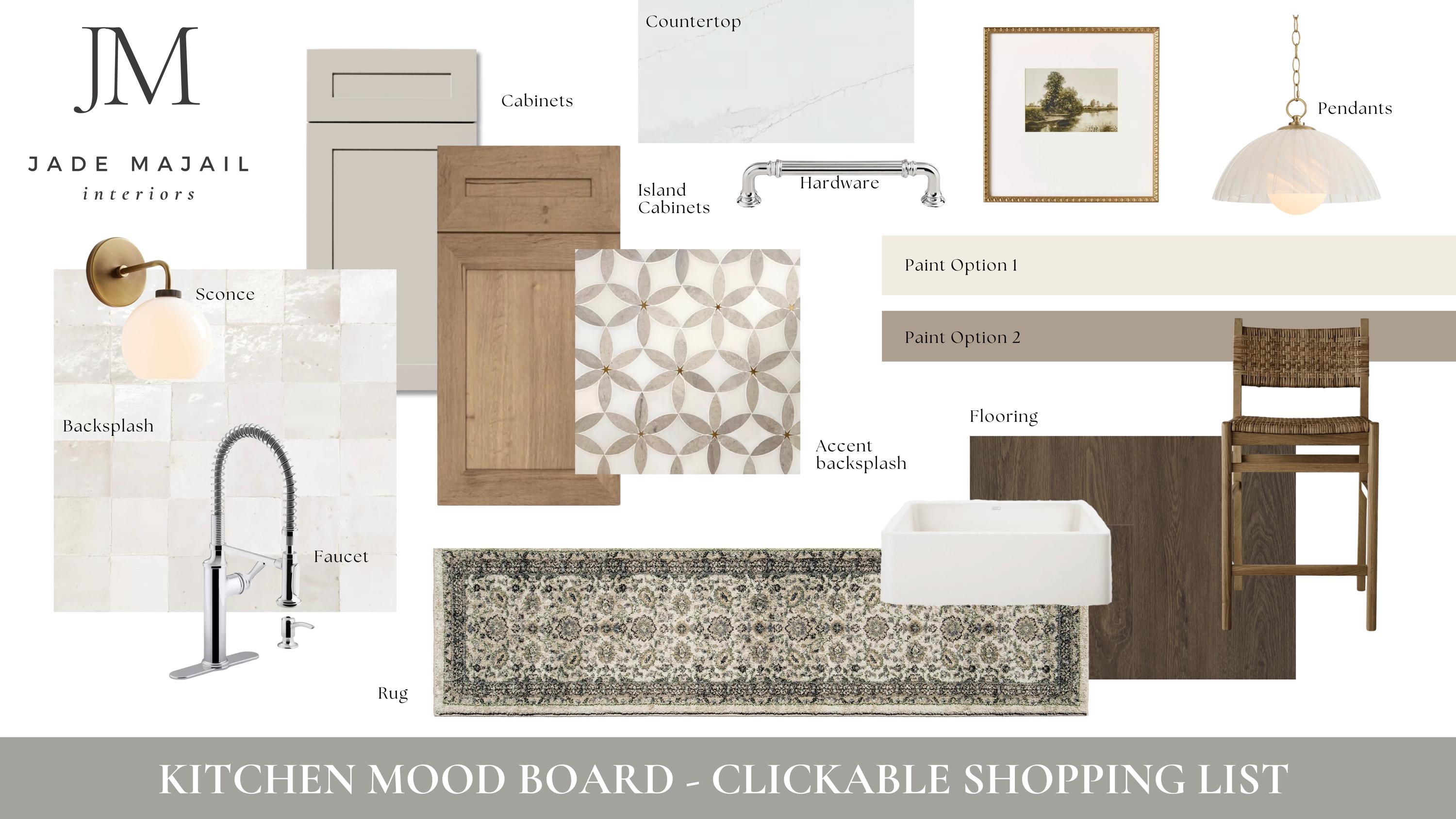 Premade Modern Kitchen Mood Board Design, Virtual Interior Design ...