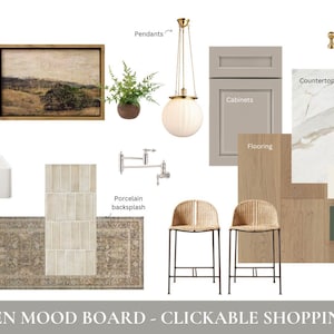 Diseño de tablero de ideas de cocina moderna prefabricado, servicio de diseño de interiores virtual, servicio de diseño electrónico, decoración del hogar, diseño de descarga instantánea