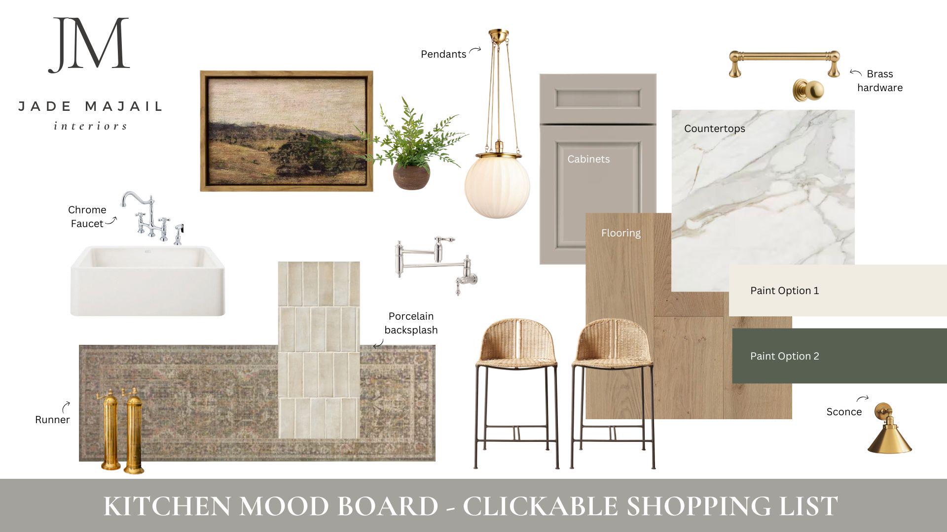 Premade Modern Kitchen Mood Board Design, Virtual Interior Design ...