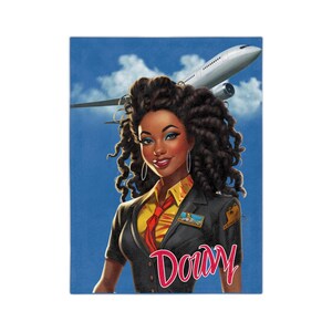 PERSONALIZED - Flight Attendant, Travel Blanket, Crew Gift, Cozy, Velveteen Microfiber Blanket