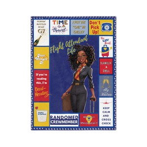 Terrica - SWA FA Life! Microfiber Blanket, Flight Attendant Crew Gift, Soft Lightweight Warm Throw, Airplane Blanket, Couch Sofa Bed Decor