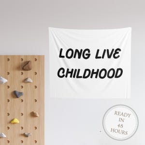 Bandera de larga vida a la infancia para la decoración de la habitación de los niños, arte de pared montessori para la sala de juegos, tapiz de interior, bandera para el dormitorio de los niños, póster de Charlotte Mason