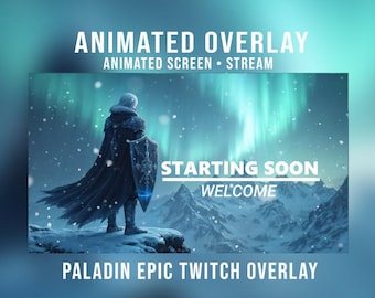 Paquete de superposiciones épicas de Twitch de Paladin: Colección de RPG de pantalla de transmisión de Obs