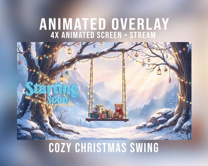 Cozy Christmas Swing – Animated Overlay Pack | Snowy Winter Theme | 4 ...