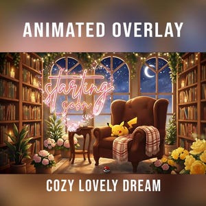 Dream Pikachu Cozy Night Autumn Streaming Overlay Pack Lofi Legends Z-A, Magic Pokémon, Stream