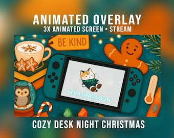 Pack de overlays para transmisiones navideñas de invierno | Pantalla animada para Twitch