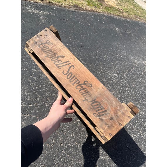 Vintage Campbell Soups Wooden Advertising Shipping Crate Box
